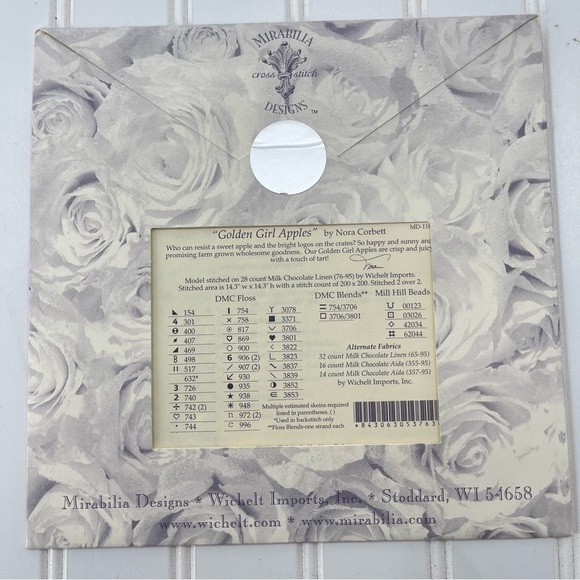 Mirabilia Designs "Golden Girl Apples" MD-118 Cross Stitch Pattern Nora Corbett - Picture 5 of 5